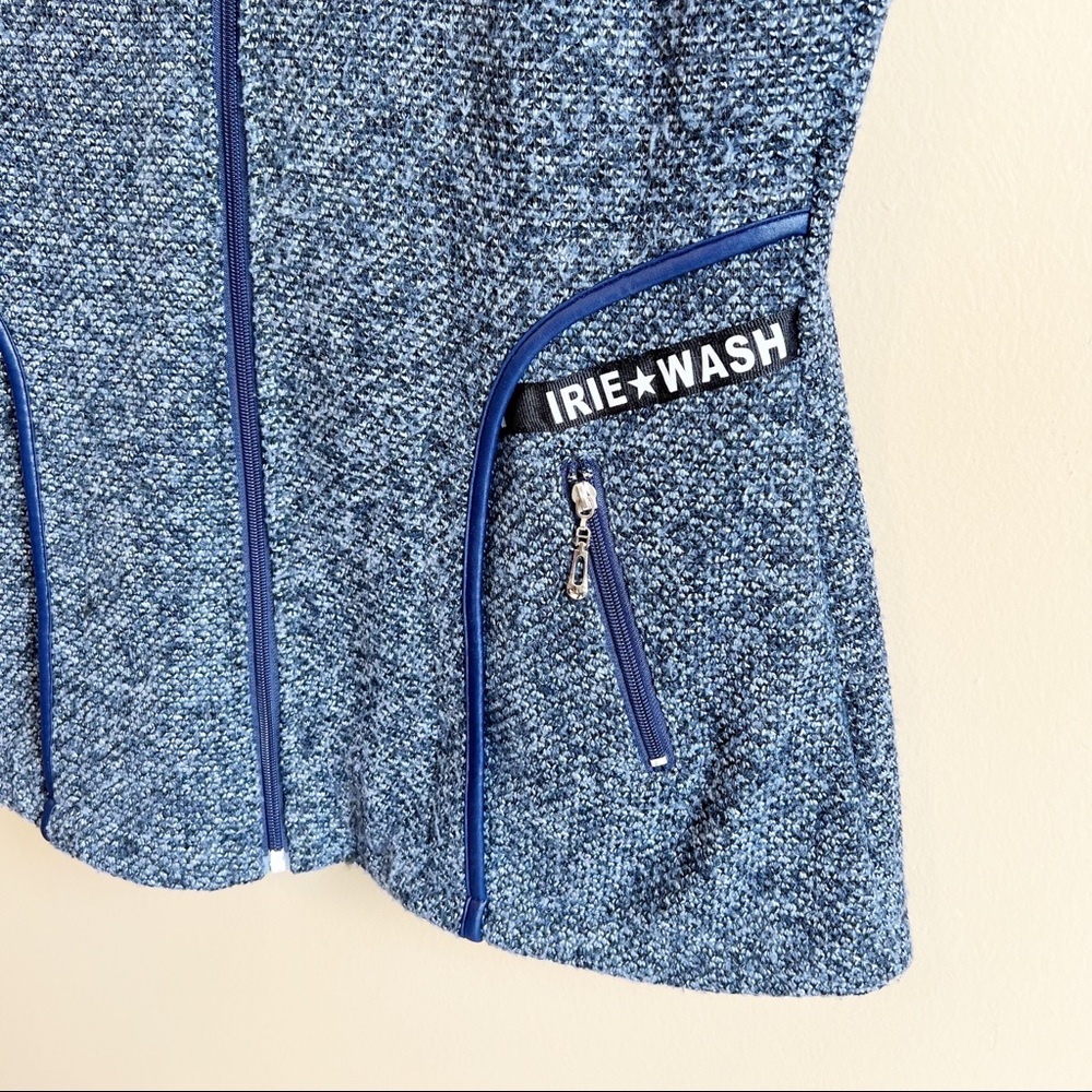 IRIE WASH Navy Full Zip Vest with Hood Size 42 - Picture 3 of 8